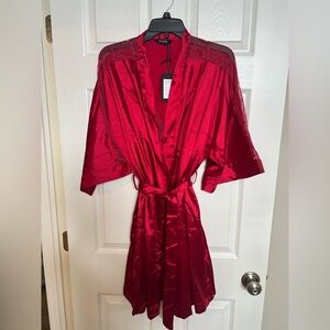 NEW!! Elegant Red Satin Robe